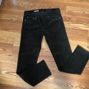 Olive green corduroy AG jeans